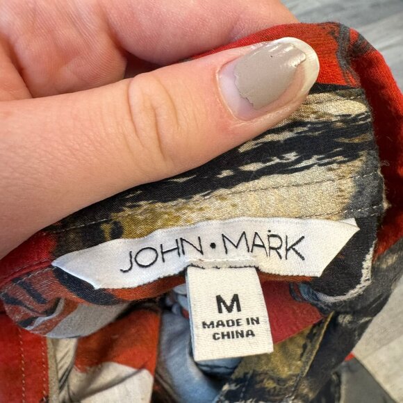 John Mark Abstract long sleeve button down tunic size medium G14 - Picture 5 of 5